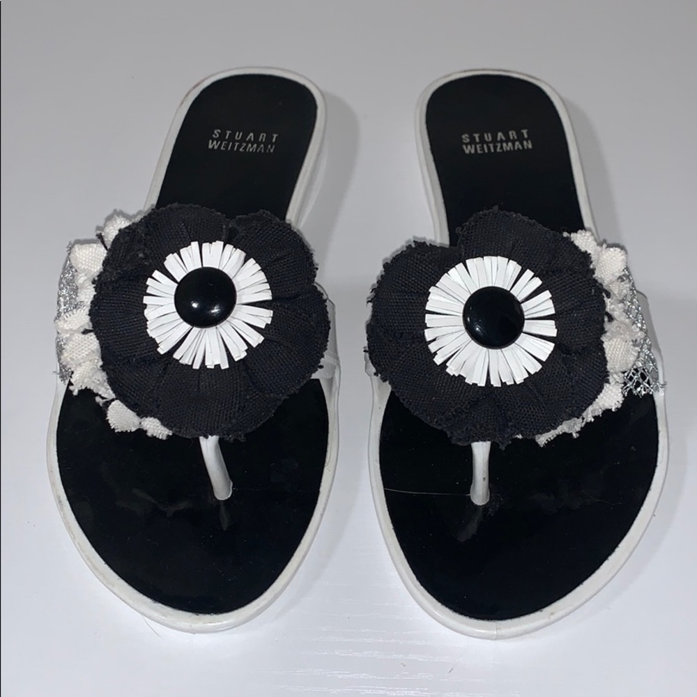 STUART WEITZMAN Flower Detail Jelly Flip Flips - Picture 2 of 7